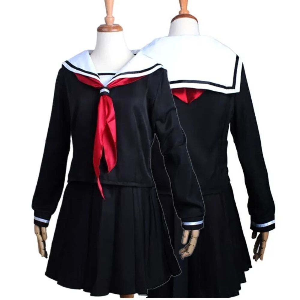 Japanese Sailor School Uniform JK Women Girl Black Furyo Shoujo Costume Dress